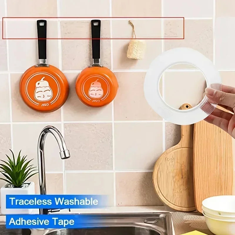 Nano Tape Extra Strong Double-sided Adhesive Tape Kitchen Cabinet Storage Ribbon Multifunctional Waterproof Reusable Wall Sticke Zpaxo