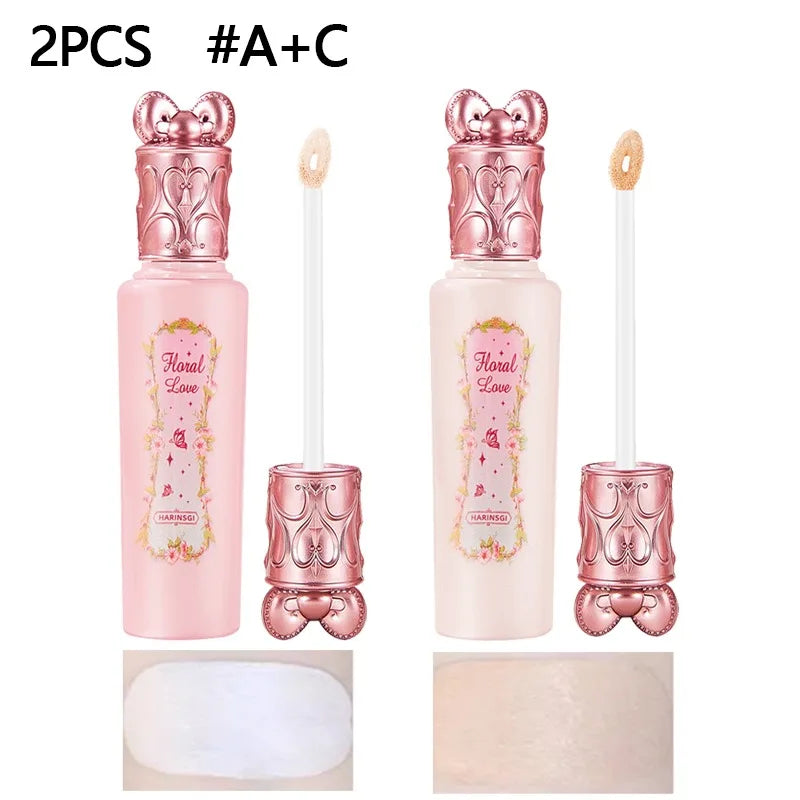Pink Liquid Concealer Stick Whitening Lasting Moisturizing Cover Acne Zpaxo 2Pcs A and C