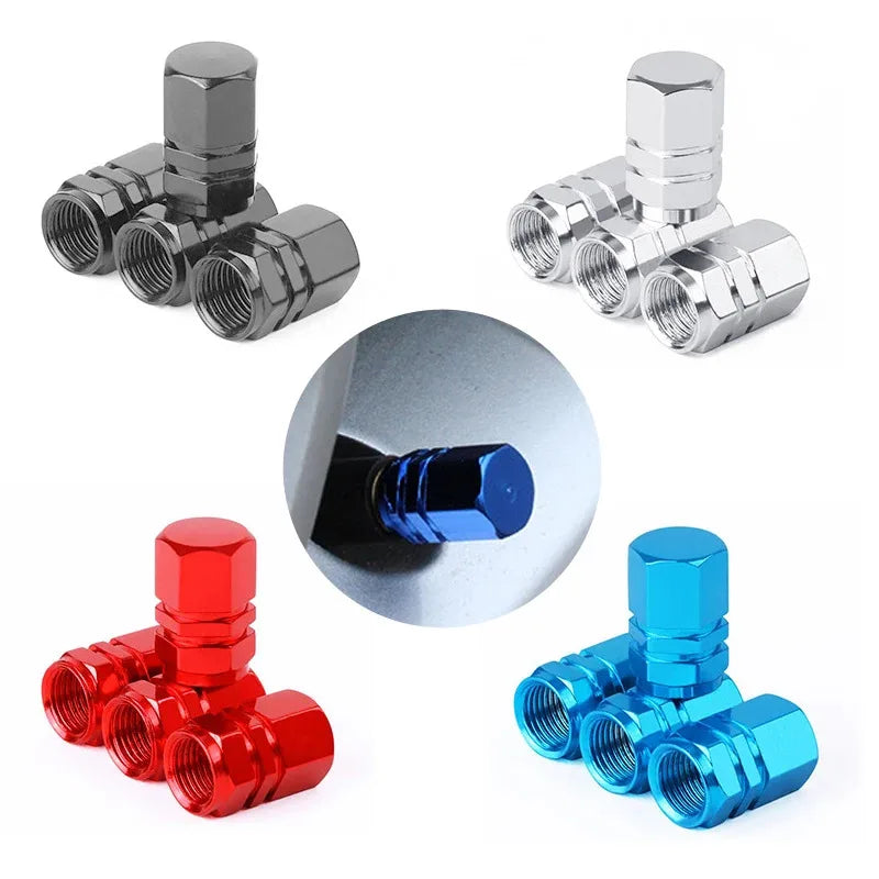 Aluminum Tire Valve Stem Caps 4/8 Pack – Car, Bike & Truck