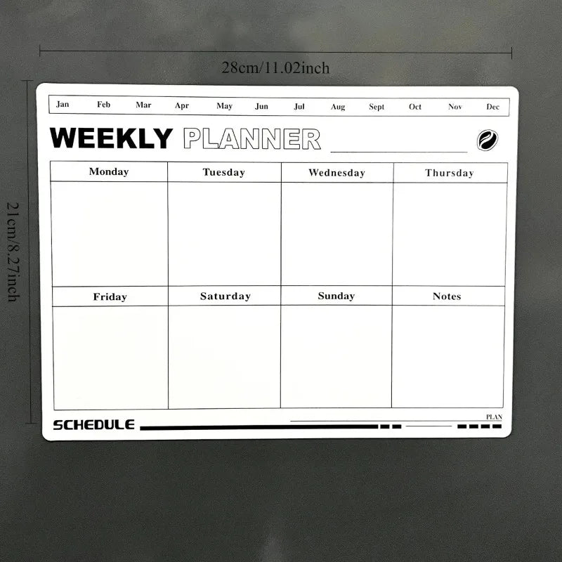 Refrigerator Magnet Monthly Weekly Planner Magnetic Calendar Sticker