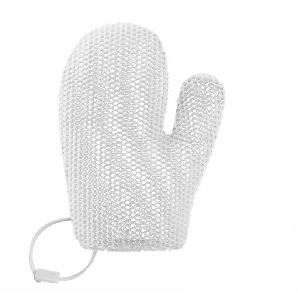 Honeycomb TPU Exfoliating Shower Finger Caps Deep-cleansing Body Zpaxo white