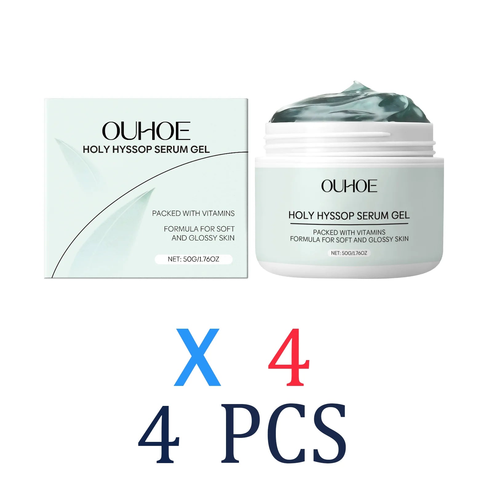 Hydrating Night Serum for Face Winter Skincare Moisturizer Vitamin C & E Anti-Dryness Repair Gel Festive Holiday Beauty Present Zpaxo 4 Pcs