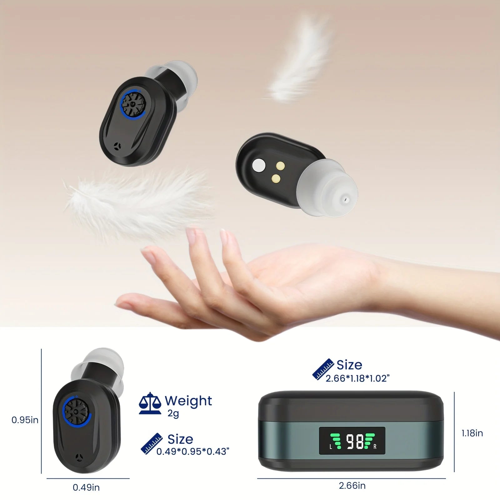 Hearing Amplifiers Earbud Digital In-ear Enhancer Sound Voice