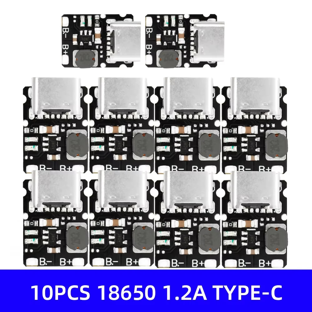 Mini Lithium Battery Charging Module 1A 1 2a Board TP4056 18650 Zpaxo 10PCS TYPE-C 1.2A