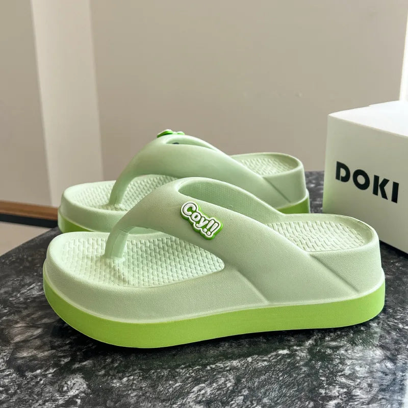 Summer Women's Flip-flops Height Non-slip Sandals Ladies Slides