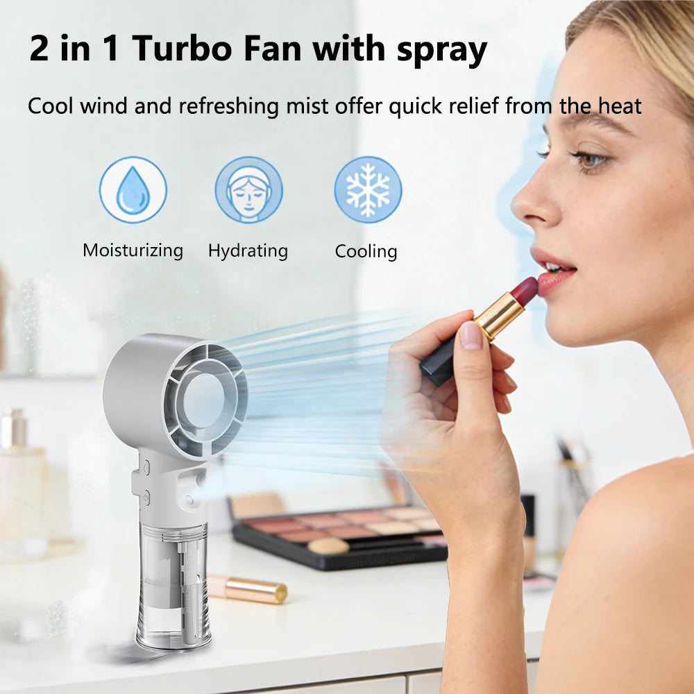 Portable Handheld Fan USB Rechargeable Personal Spray Water Mist Fans