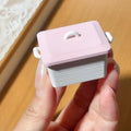 ▶1Pcs 1/12 Dollhouse Miniature Pancake Box Plate Model With Lid Kitchen Accessories For Doll House Decor Kids Toys Gift Zpaxo Pink