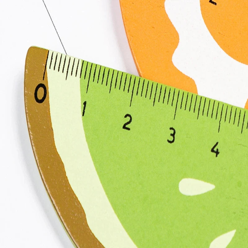 1 Cartoon Fruit Orange Lemon Kiwi Wooden Ruler Drawing Tool