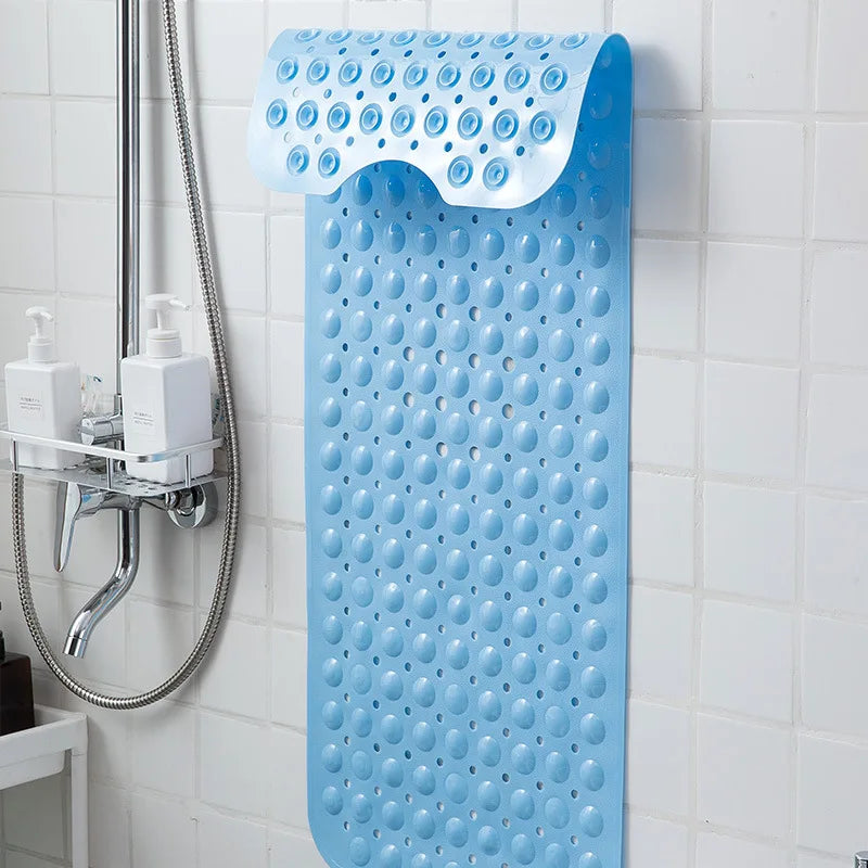 40x100cm Non-Slip Bath Mat with Suction Cups – Kids & Elderly Safe Anti-Slip Bath Mat Zpaxo Light Blue