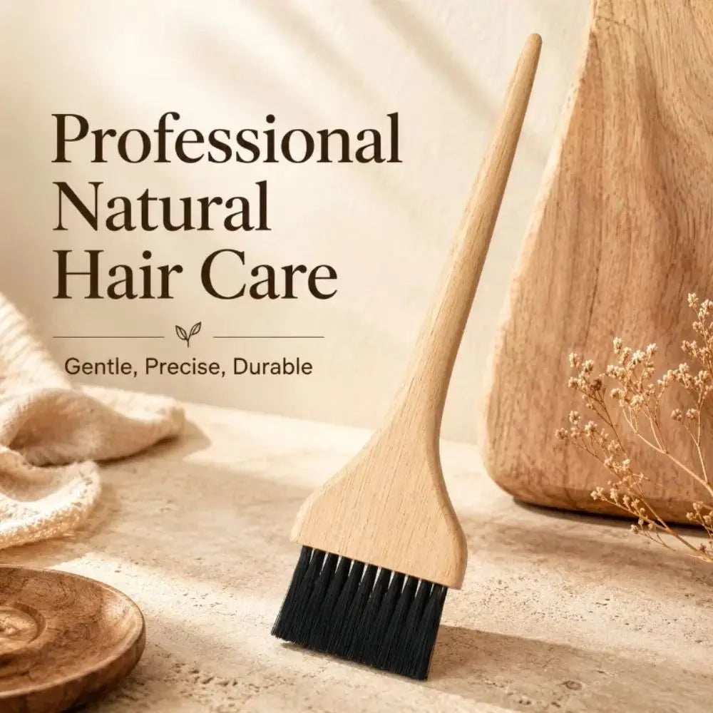 Bamboo Hair Dye Brush Wide Bristles Solid Wood Handle Salon Coloring Zpaxo