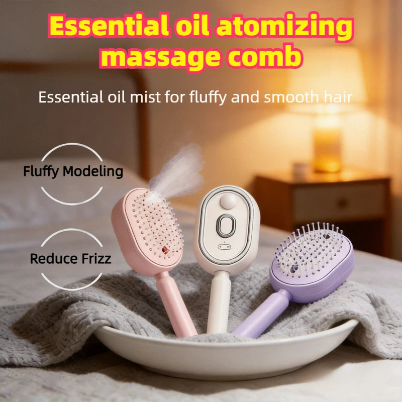 Anti-Tangle Essential Oil Atomizing Comb Comb for Dogs Cat Hair Comb Spray Air Cushions Massage Combs 3 in 1 Daily Hair Styling Zpaxo
