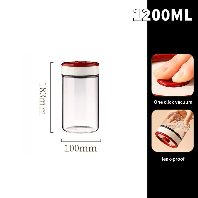 Coffee Beans Vacuum Sealed Tank Transparent Glass Food Storage Jars Zpaxo 1200ML