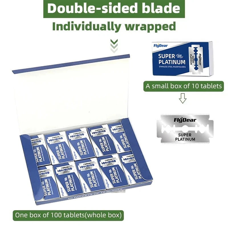 Double Edge Safety Razor Blades – Stainless Steel 10–100 Pack Safety Razor Blades Zpaxo