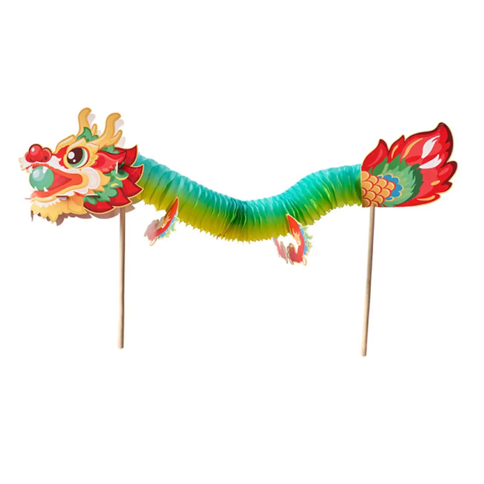 Chinese New Year Dragon Garland DIY Kids Toy Handmade Hanging Decoration for Wedding Lunar New Year Shops Home Spring Festival Zpaxo green