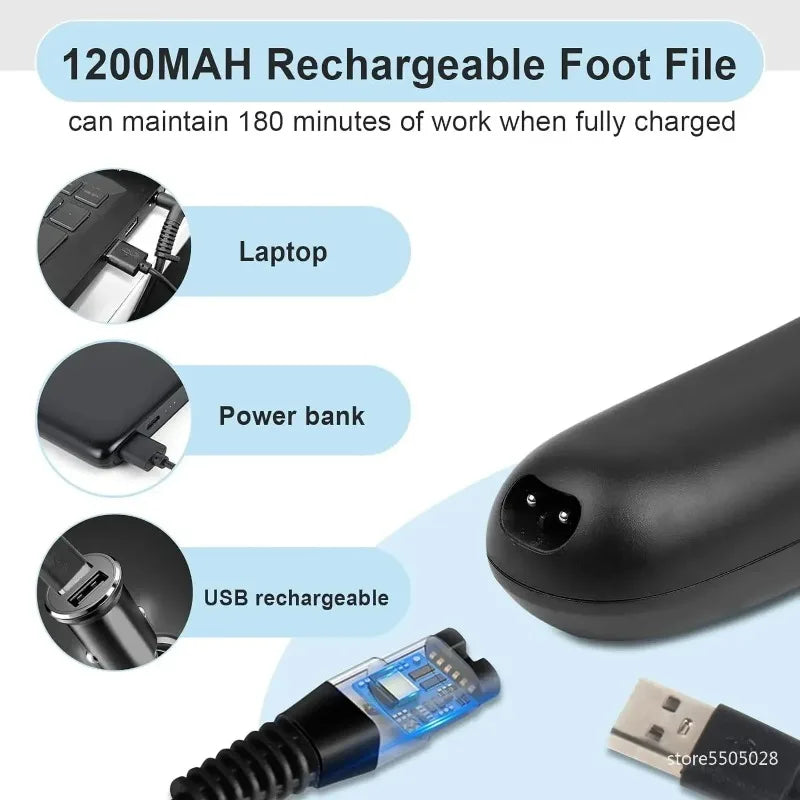 Electric Foot Callus Remover – 18-in-1 Rechargeable Pedicure Kit Electric Callus Remover Zpaxo
