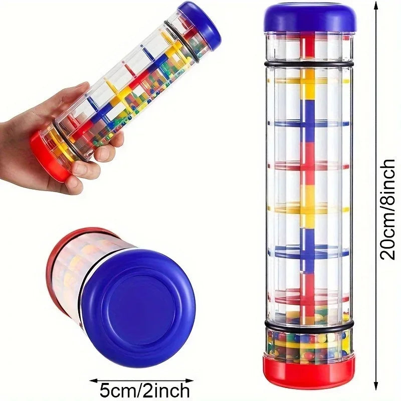 Rain Stick Rainmaker Hand Shaking Sound Tube Bells Orff Percussion