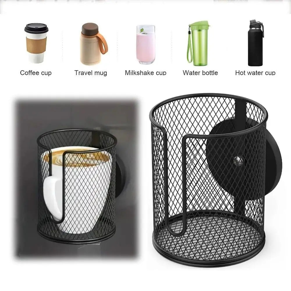 Fully Covered Magnetic Cup Holder Anti Fall Heavy-Duty Metal Mesh Water Bottle Rack Anti-Slip 8.38 cm Inner Diameter Zpaxo