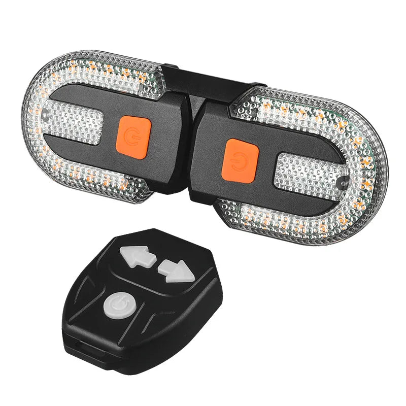 Creative Bicycle Taillights Wireless Remote Control Detachable Mountain Bike Turn Signals USB Charging Mountain Bike Accessories Zpaxo As shown < 1000 Mah