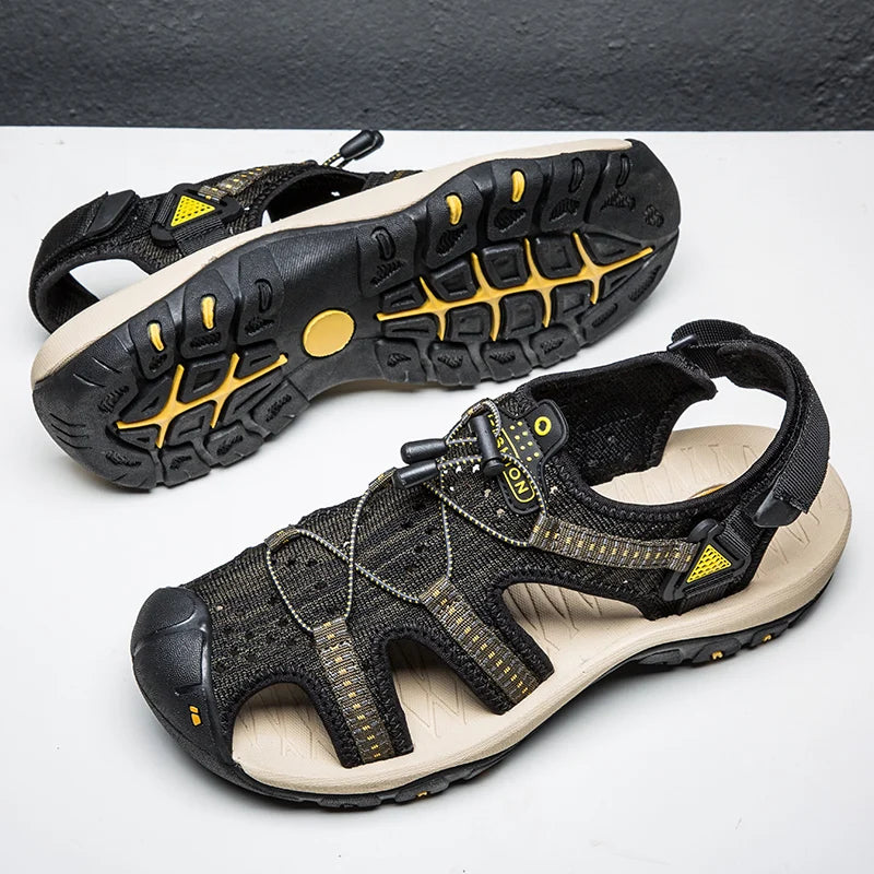 Summer Men Sandals Leather Mens Casual Shoes Outdoor Beach Roman Zpaxo