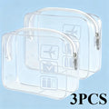 Clear PVC Toiletry Bags Transparent Travel Organizer Airport Carry-on
