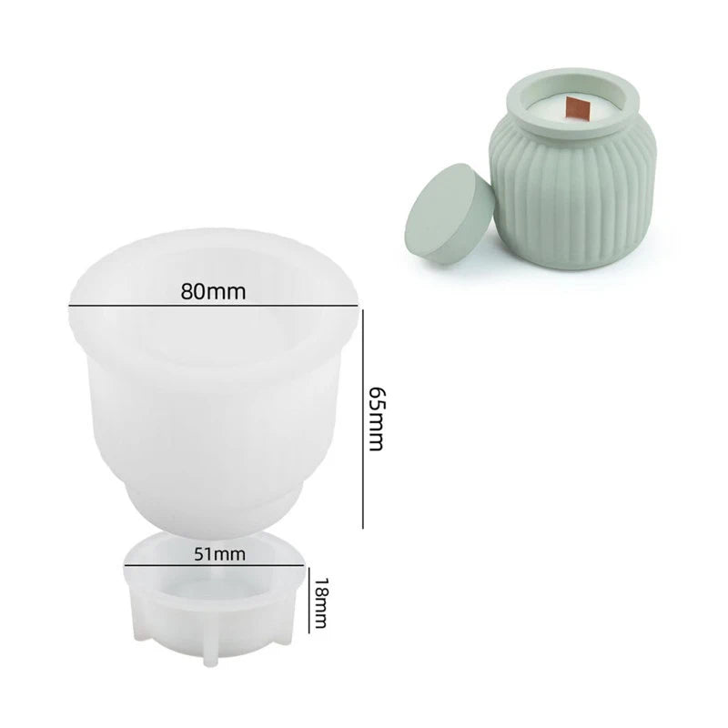 Silicone DIY Candle Jar Mold Lid Aroma Wax Making Resin Concrete Zpaxo D