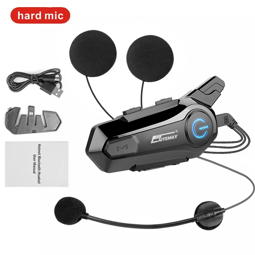 Bluetooth Headphone Motorcycle Helmet Intercom Headset 1000M 2 Rider Zpaxo 1PC Hard Helmet