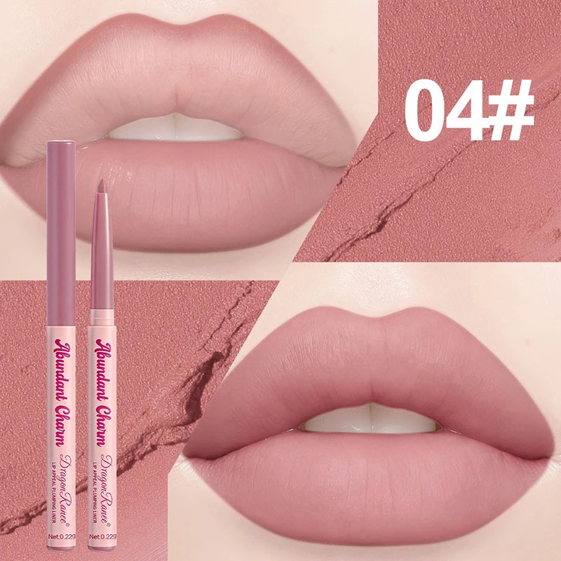 Matte Lip Liner Pen Long-Lasting Waterproof Sweatproof Easy Coloring Lipstick Pencil Lip Contour Outline Makeup Lipliner Crayon Zpaxo 04
