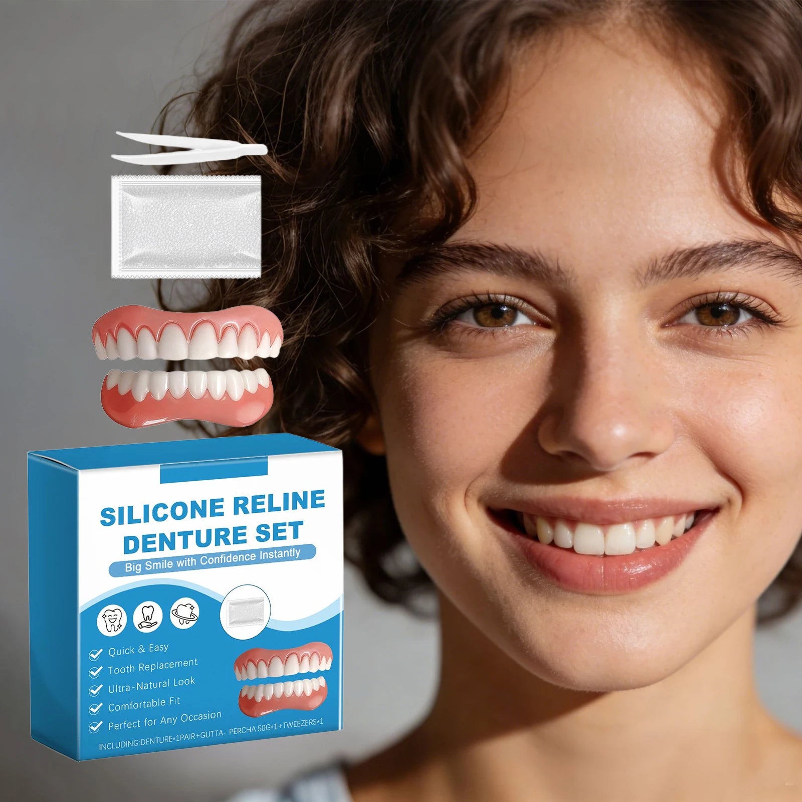 Silicone Reline Denture Kit – Fake Teeth Repair Set Denture Repair Kit Zpaxo