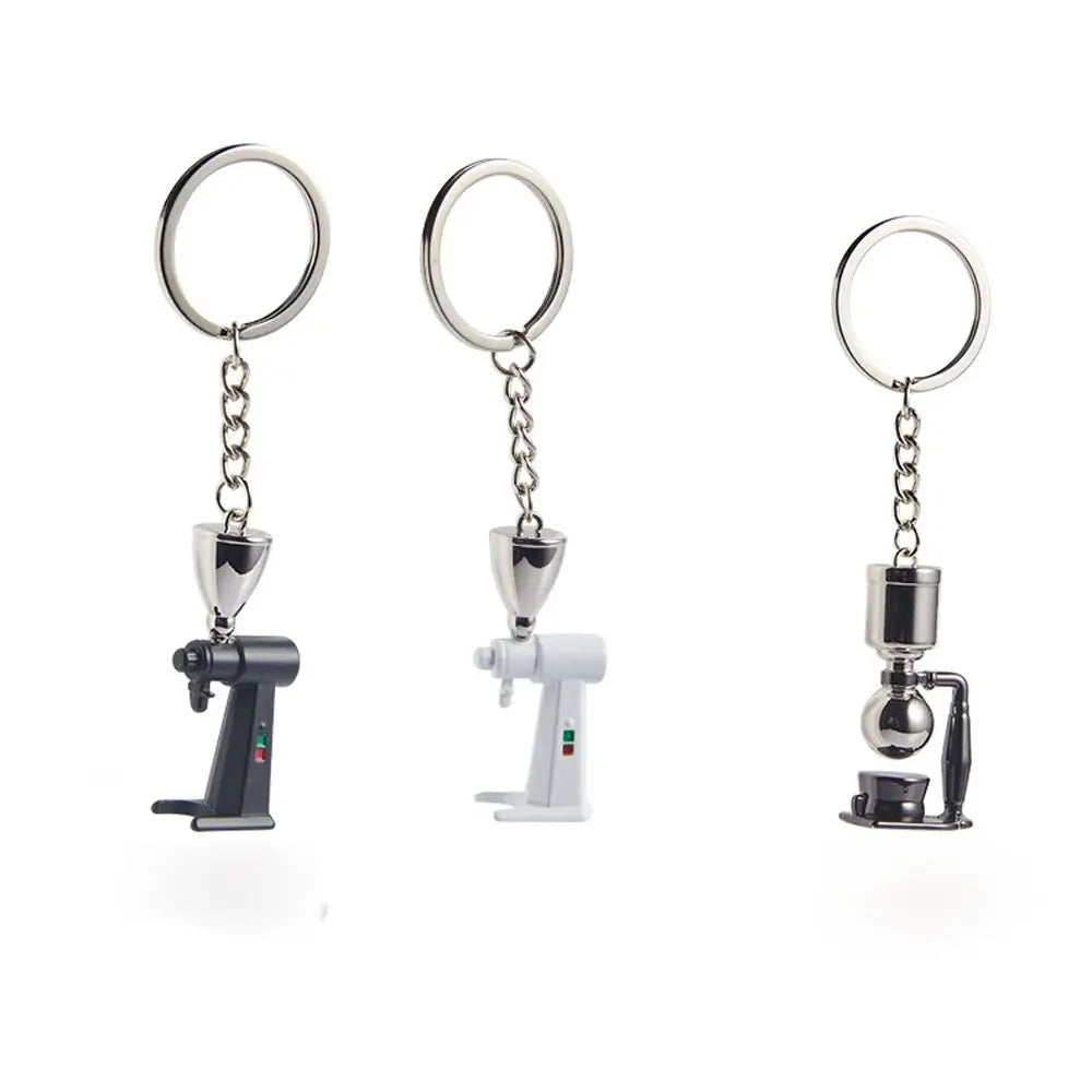 Zinc Alloy Niche Design Syphon Girl Gift Hanging Ornament Coffee Series Key Ring Bag Pendent Car Key Ring Coffee Pot Key Chain Zpaxo