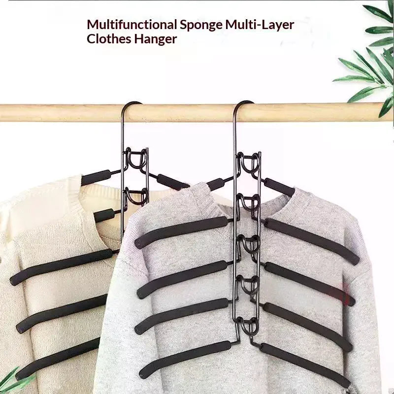 Multi-Tier Hanging Closet Hanger With Hooks Space-Saving Organizer For Closet Coats Shirts Dresses Jackets Hanging Storage Zpaxo