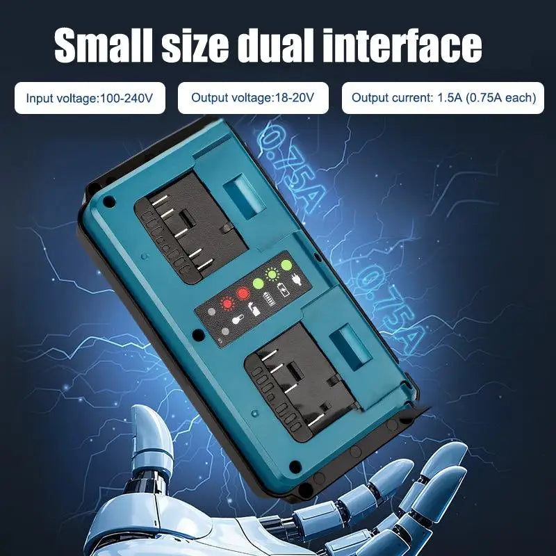 2-Port 14.4V–18V Li-Ion Battery Charger Station | BAT609