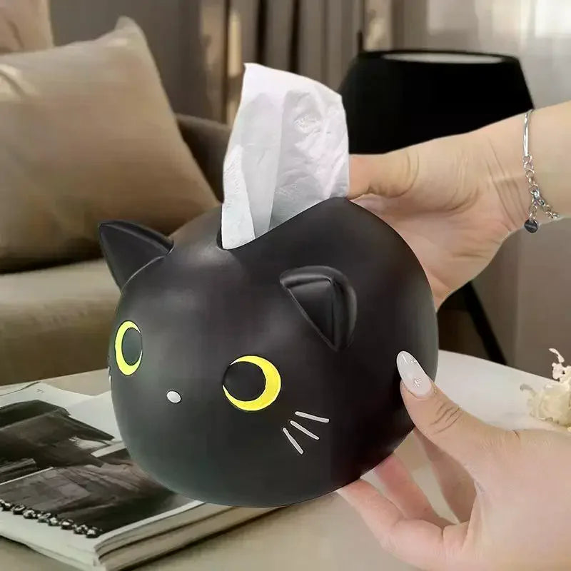 Cat-Shaped Tissue Box Holder – Cute Plastic Napkin Dispenser