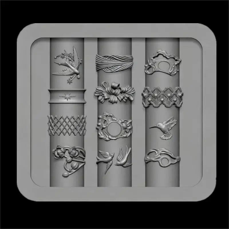 3D Bowknot Silicone Nail Mold Heat Resistant Mixed Shape DIY Manicure Zpaxo A1