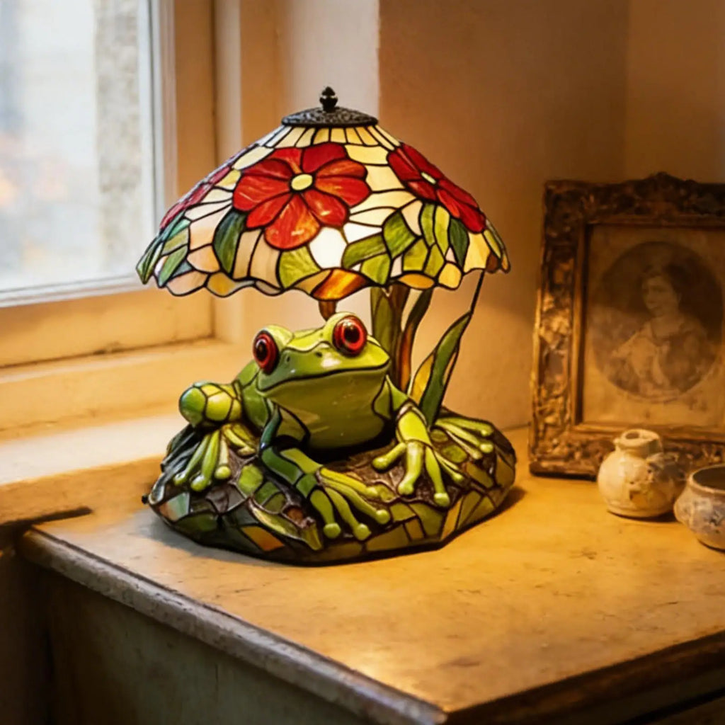 Table Lamp Frog LED Reading Light Frog Table Lamp for Nightstand Kitchen Dining Room Office Desk Counter NurseryHome Bedroom Zpaxo