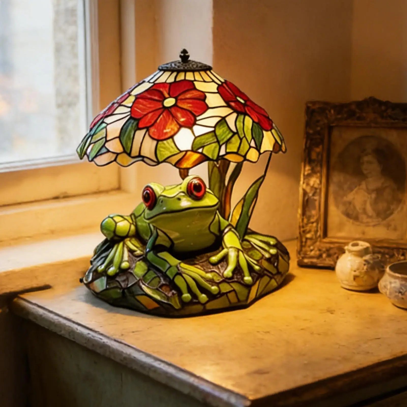 Table Lamp Frog LED Reading Light Frog Table Lamp for Nightstand Kitchen Dining Room Office Desk Counter NurseryHome Bedroom Zpaxo