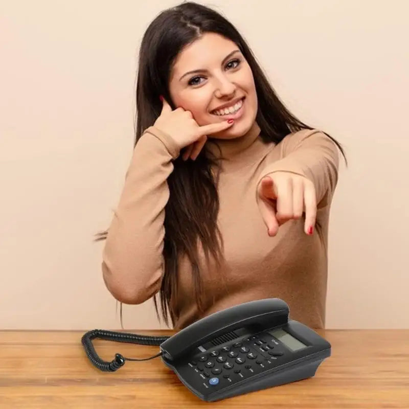 652F Landline Telephone Desktop Fixed Caller Front Desk Home Office Zpaxo
