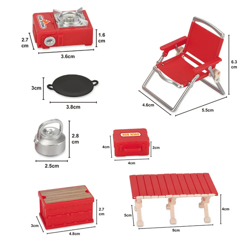 1 12 Miniature Simulation Outdoor Picnic Camping Scene Ornament Toy