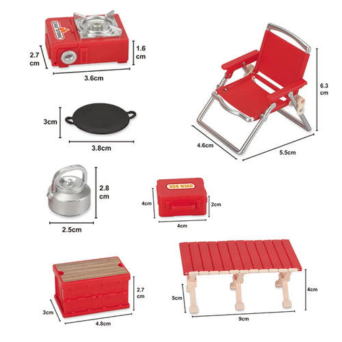 1 12 Miniature Simulation Outdoor Picnic Camping Scene Ornament Toy Zpaxo