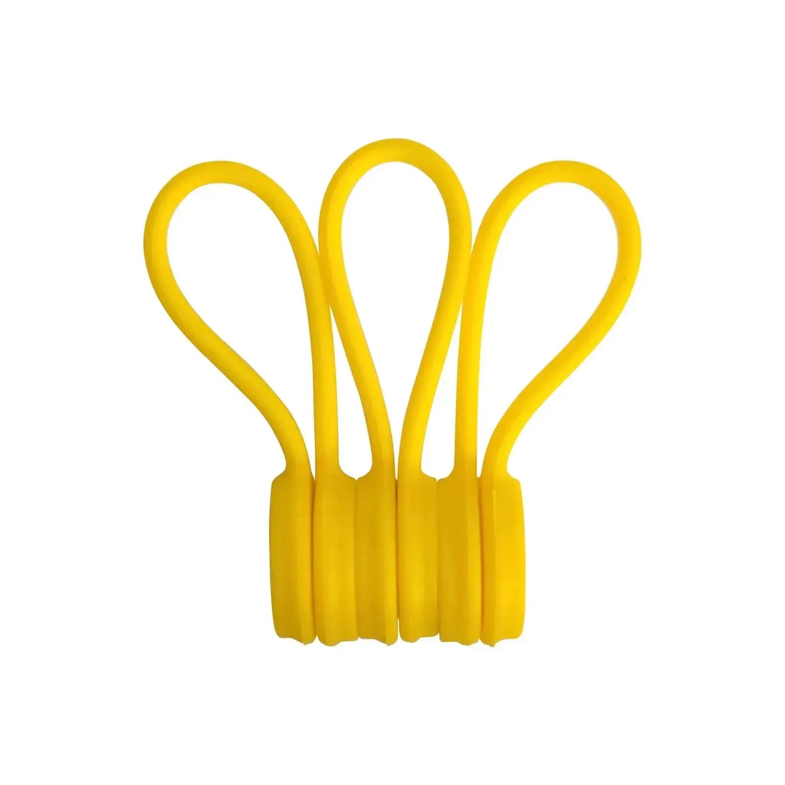 Silicone Magnetic Cable Ties Management Magnet Twist Reusable Cord Zpaxo Yellow 3pcs