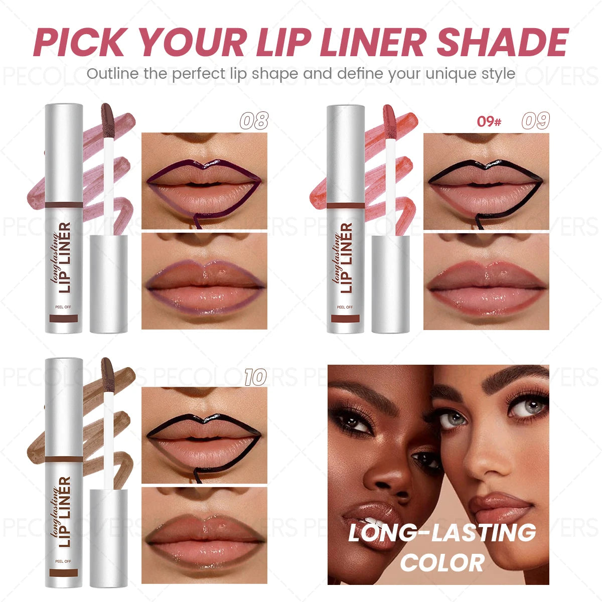 1PC Semi-Permanent Lip Liner Tint |-Off Lip Liner & Gloss | Waterproof Semi-Permanent | Sweat-Proof & Long-Lasting Zpaxo