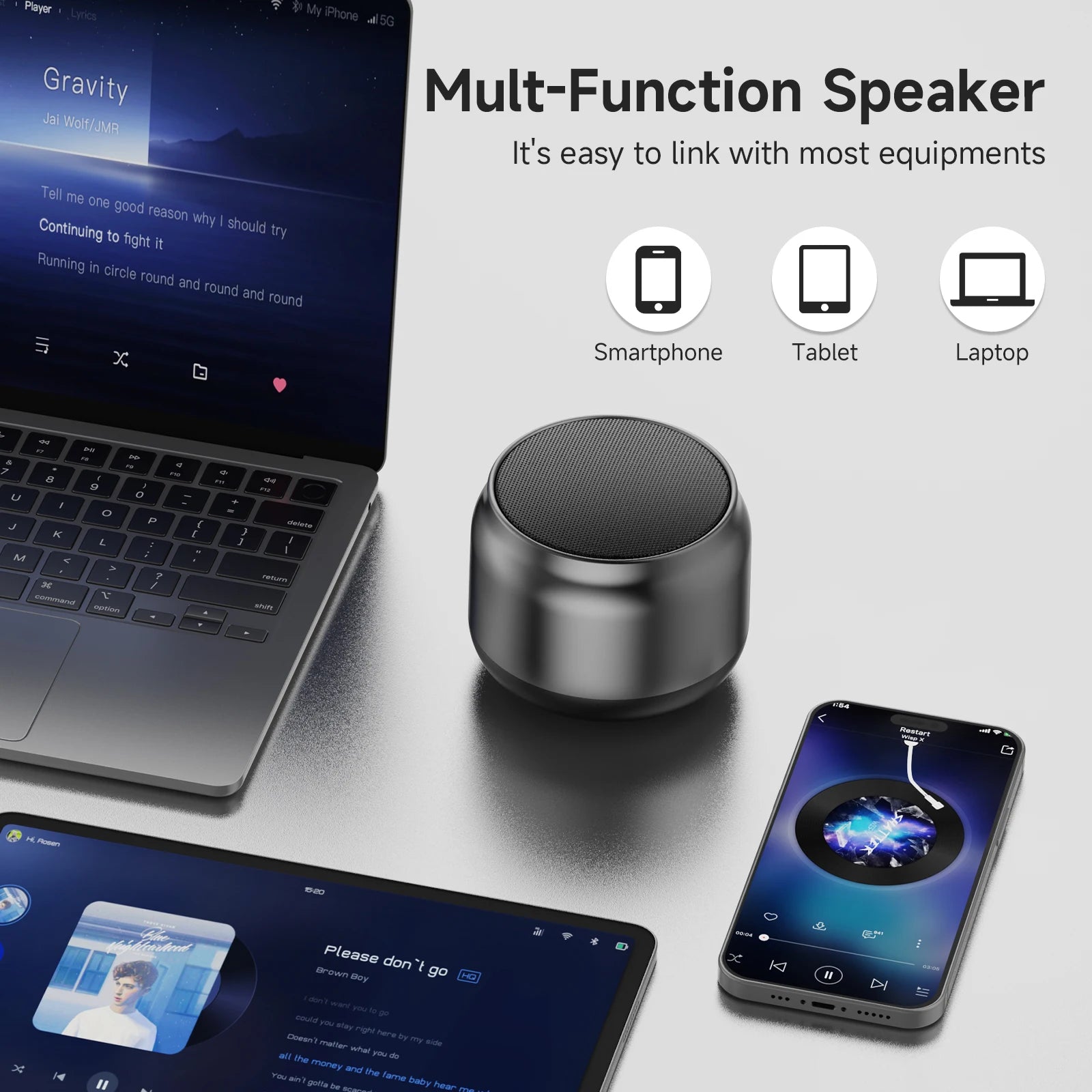Bluetooth Speaker Portable Wireless V5 3 Loud Stereo Sound 8H