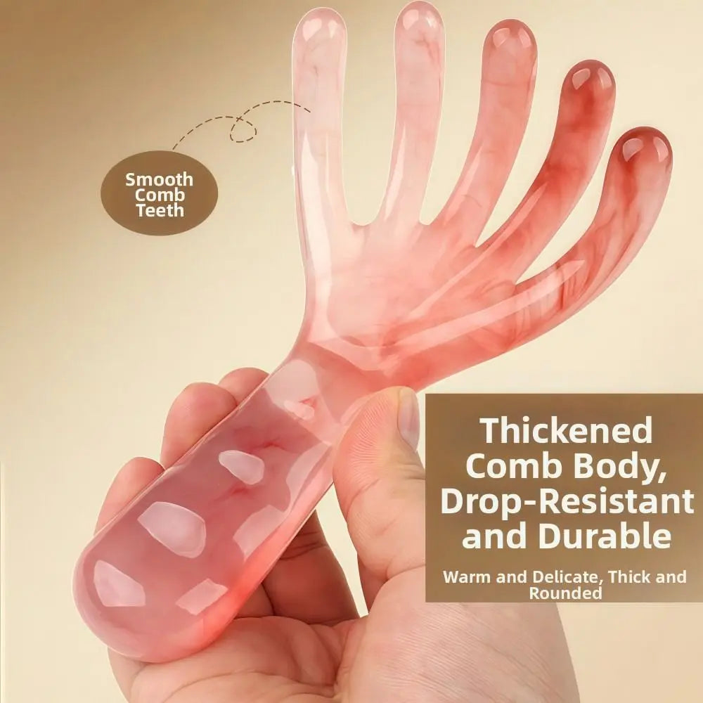 Five-Claw Head Meridian Massage Comb Resin Wide Tooth Back Scratcher Anti-static Multifunctional Long Handle Comb Zpaxo
