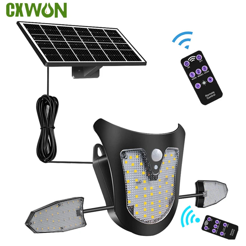 Bright Solar Lamp 115led Security Lights Remote IP65 Waterproof Zpaxo