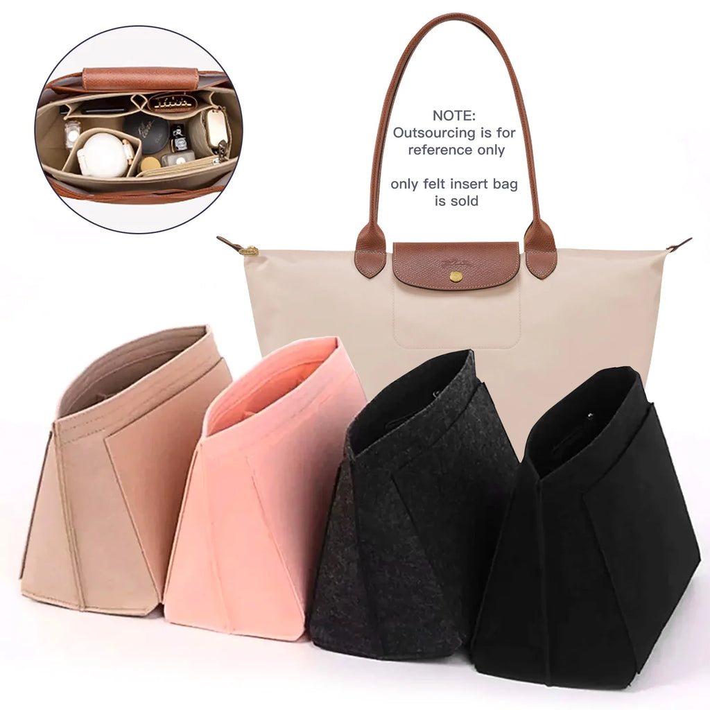 Felt Insert Bag Fits For Handbag Liner Bag Felt Cloth Makeup Bag Support Travel Portable Insert Purse Organizer Zpaxo