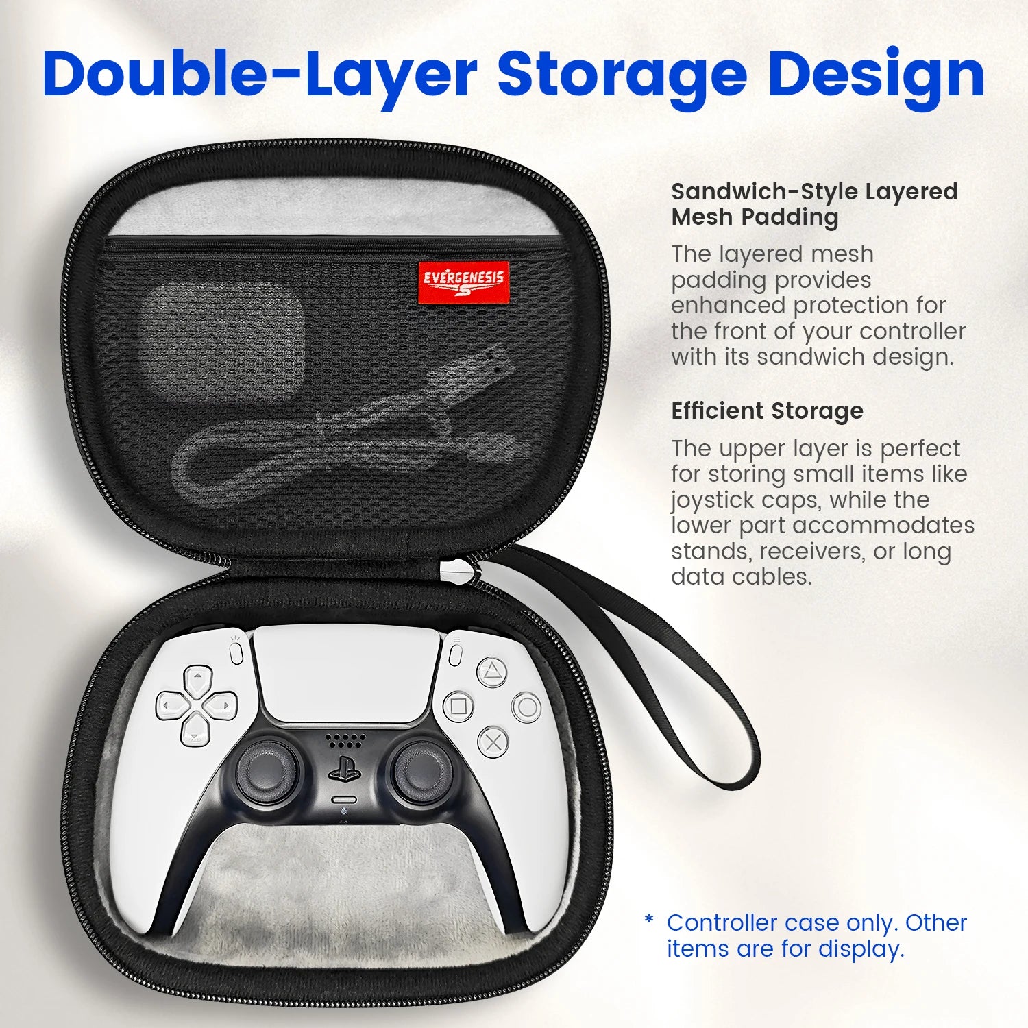 Shockproof EVA Controller Carrying Case for PS5/Xbox Serie X/S/Switch Pro with Anti-Scratch Velvet Lining & Accessory Pocket Bag Zpaxo