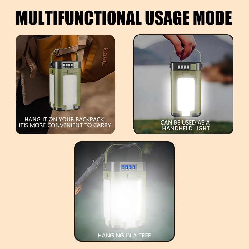 Solar LED Camping Lantern – Type-C USB Power Bank Light