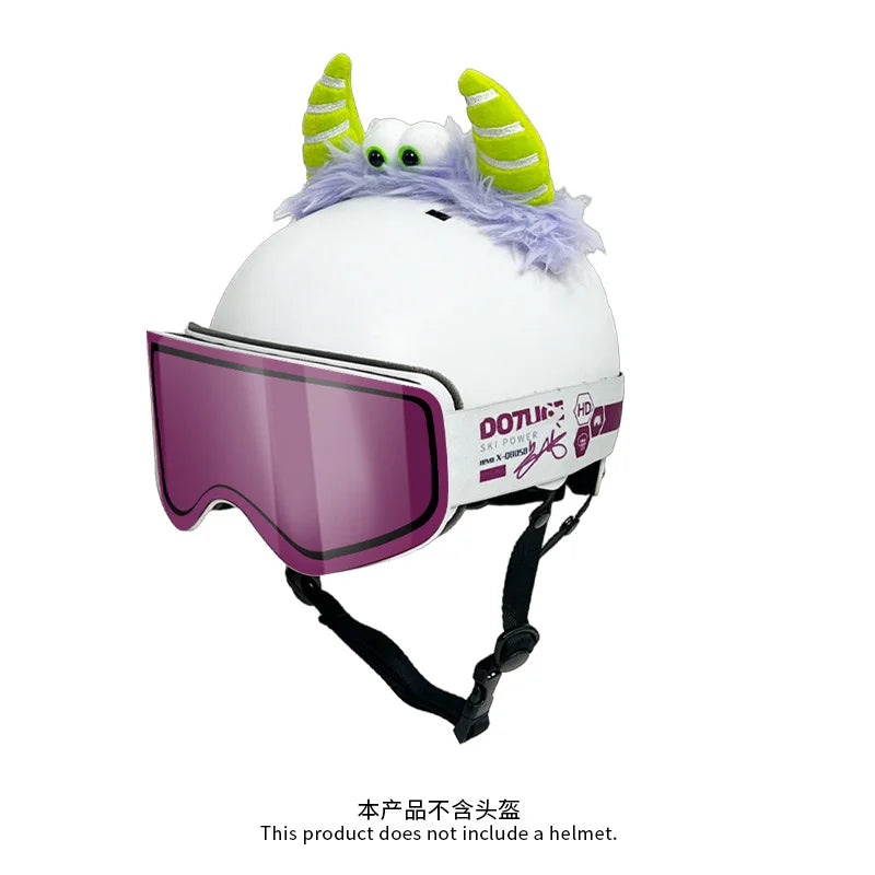 3D Plush Monster Helmet Ears – Fun Ski & Outdoor Helmet Decor