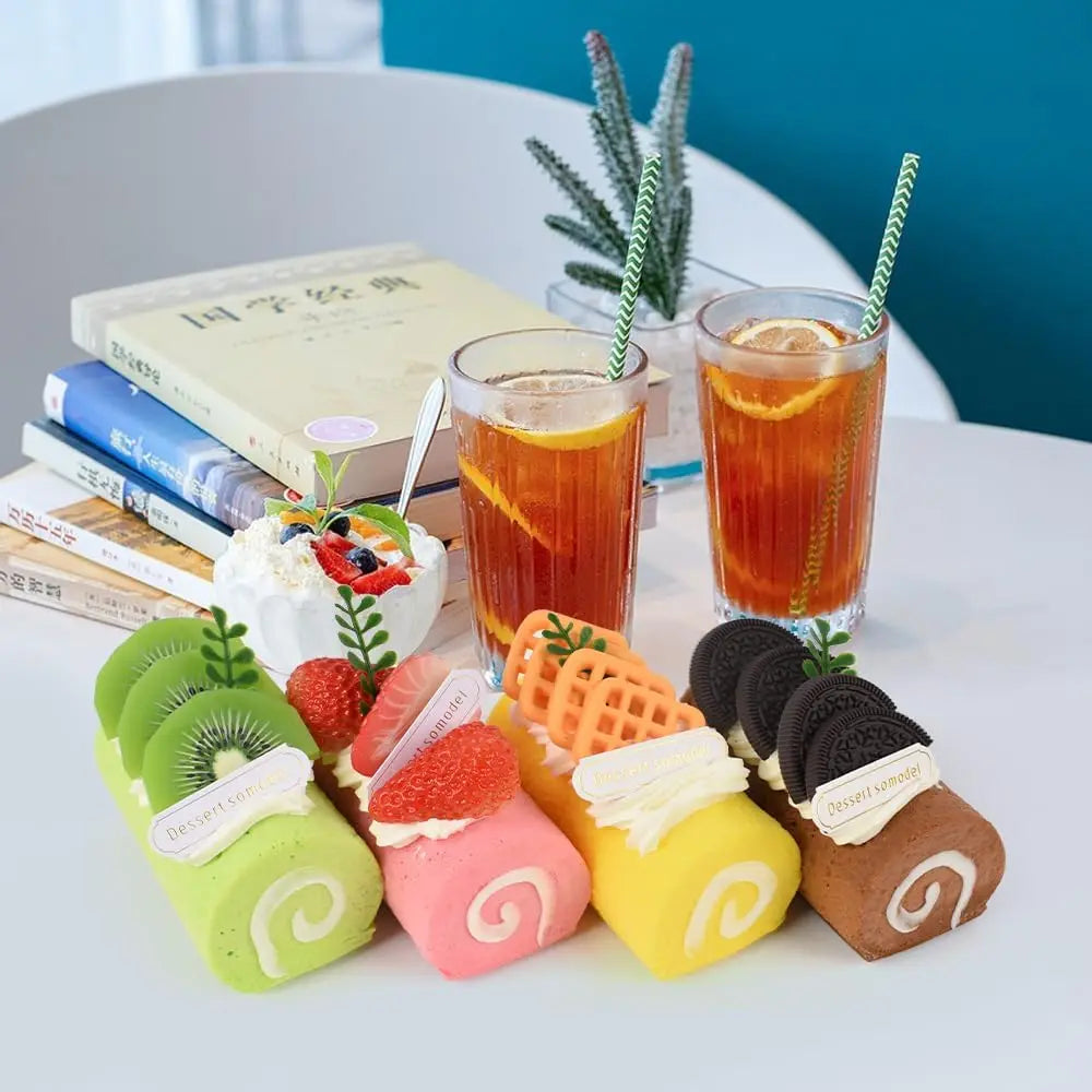 Fake Long Swiss Egg Roll Model Cake Large Artificial Simulation Food