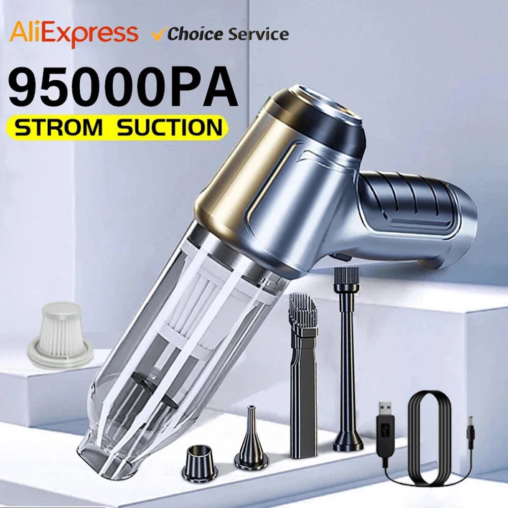 Car Wireless Vacuum Cleaner Strong Suction Handheld Wet Dry Auto Vacuum Home & Car Dual Use Mini Vacuum Cleaner Home Appliance Zpaxo