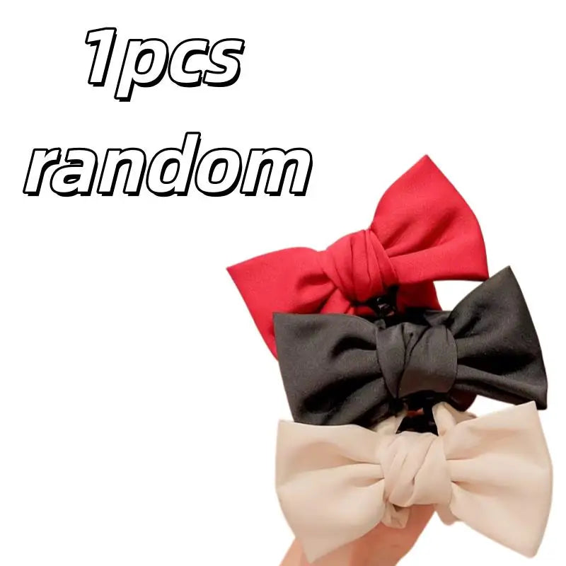 1/2pcs Women's Fashion Bow Hairpin – Elegant Grab Clip, Hair Accessory for Stylish Updos & Half-Up Zpaxo 1pcs random
